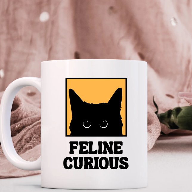 Feline Curious amoureux des chats Mug (Créateur téléchargé)