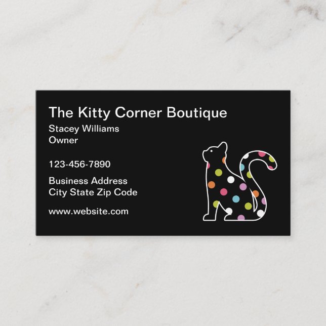 Feline Kitty Chat Boutique Cartes de visite (Devant)