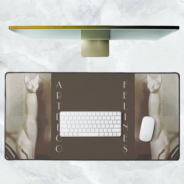 Felines Art Déco Vintage Chat Élégant Brown (Créateur téléchargé)