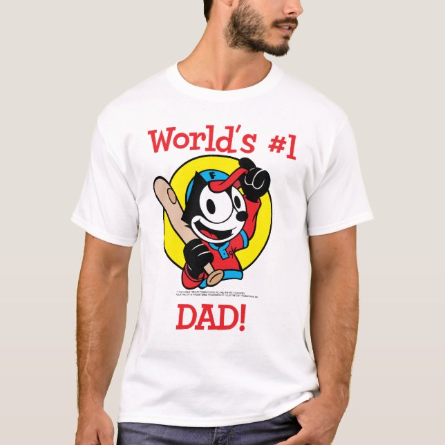 Felix le monde de chat # 1 T-shirt de papa (Devant)