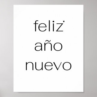 Feliz Año Nuevo - minimalistic typography poster