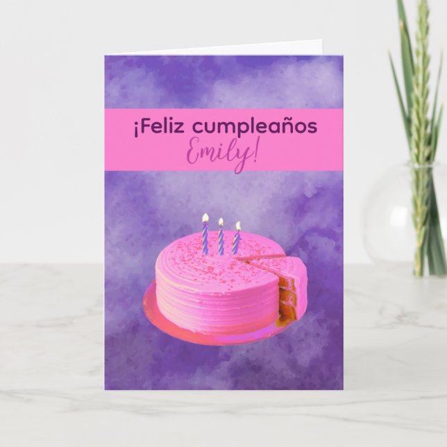 Feliz Cumpleaños - Bonne carte d'anniversaire en e (Devant)