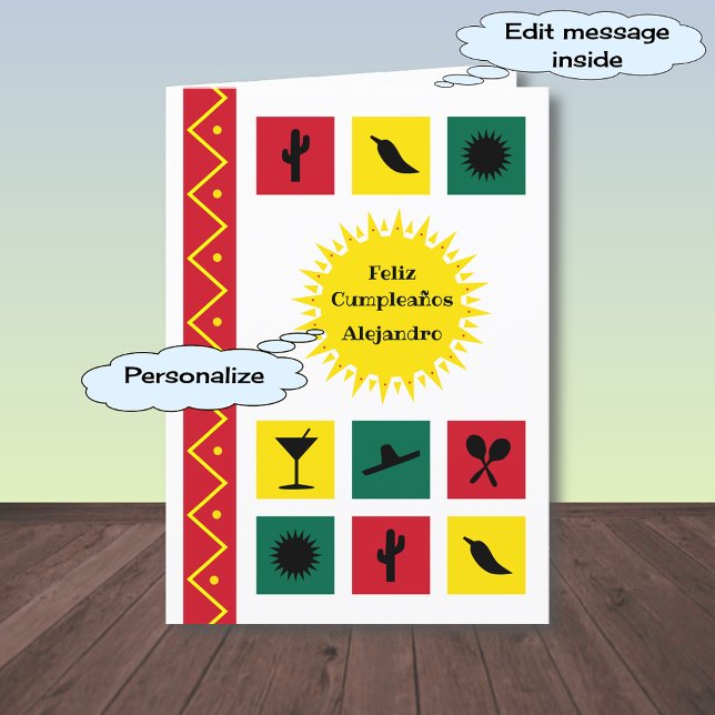 Feliz cumpleaños Carte d'anniversaire d'inspiratio (Créateur téléchargé)