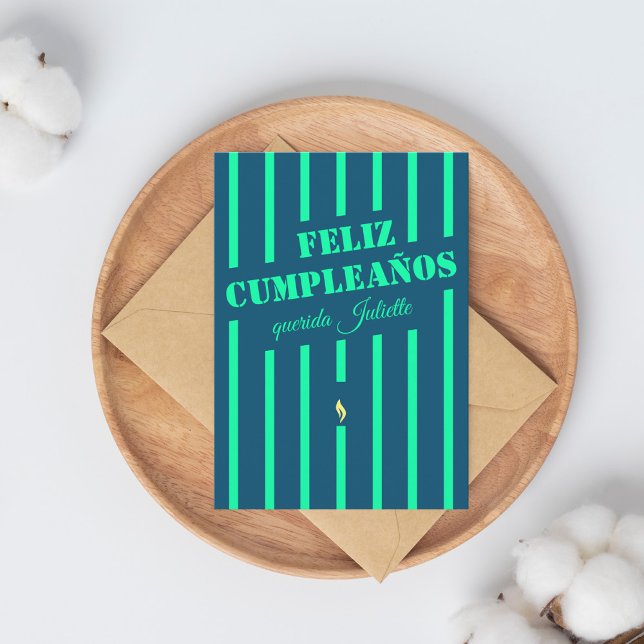 Feliz cumpleaños espagnol anniversaire bleu (Créateur téléchargé)
