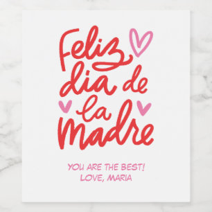 Feliz dia de la Madre Étiquettes de vin personnali