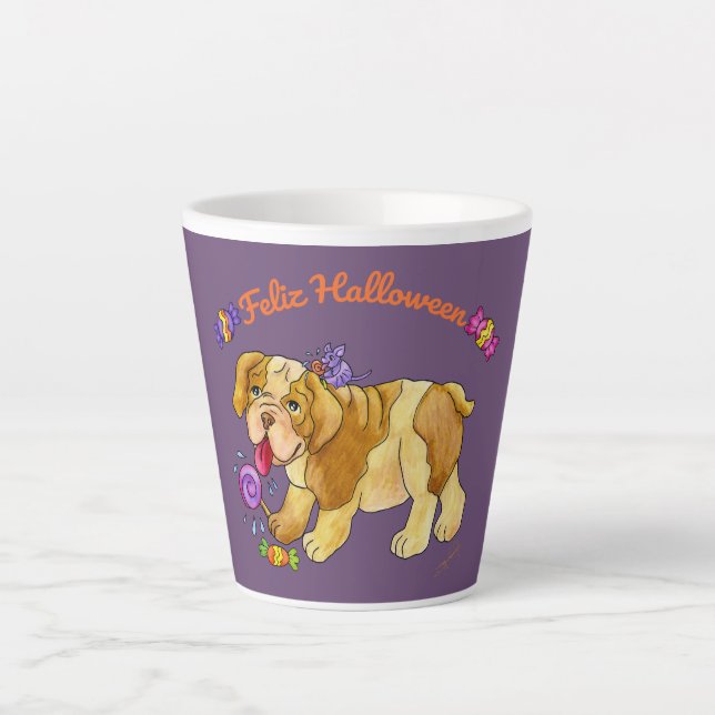 Feliz Halloween Chiot Mug 12 oz (Devant)