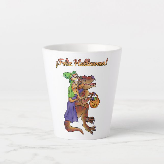 Feliz Halloween Dinosaur Mug (Devant)