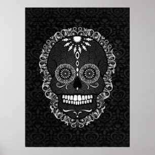 Feliz Muertos - affiche de fête d'art de crâne de
