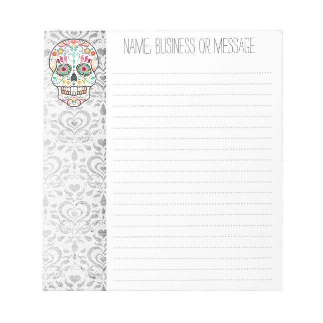 Feliz Muertos - Bloc-notes crâne de sucre personna (Devant)