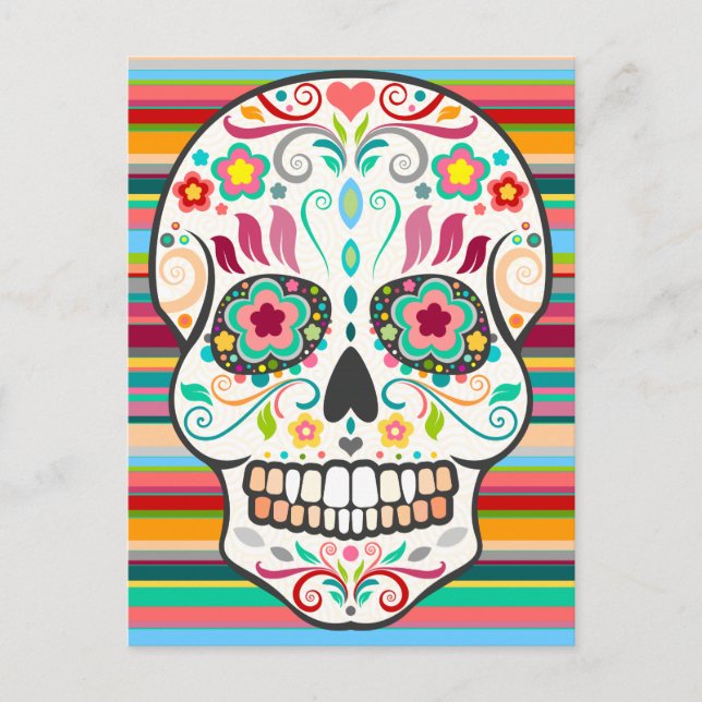 Feliz Muertos - Carte postale Happy Sugar Skull (Devant)