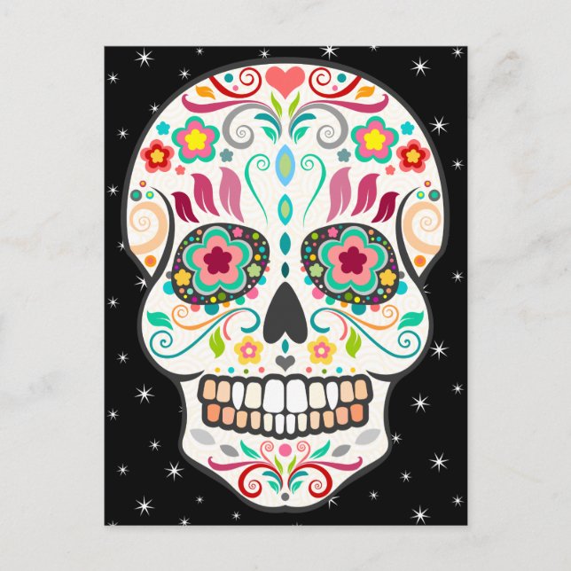 Feliz Muertos - Carte postale Happy Sugar Skull (Devant)