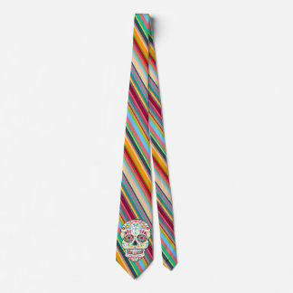 Feliz Muertos - Cravate crâne et rayures à sucre