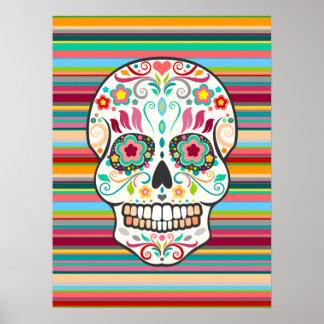 Feliz Muertos - Festive Sugar Skull Art Poster