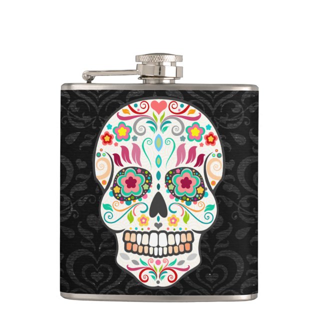 Feliz Muertos - flacon de fête de crâne de sucre (Devant)