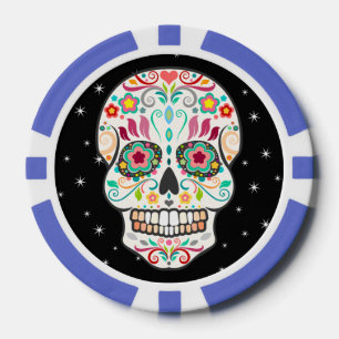 Feliz Muertos - jetons de poker de coutume de