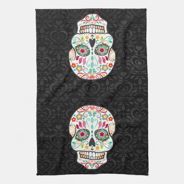 Feliz Muertos - serviette de cuisine de fête de (Vertical)