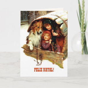 Feliz Natal. Carte de Noël en portugais
