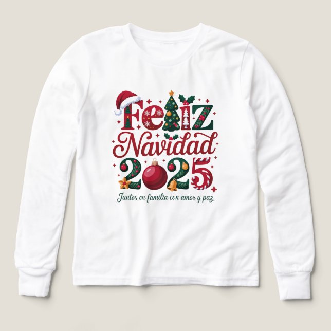 Feliz Navidad 2025 Family Christmas Spanish (Motif recto)