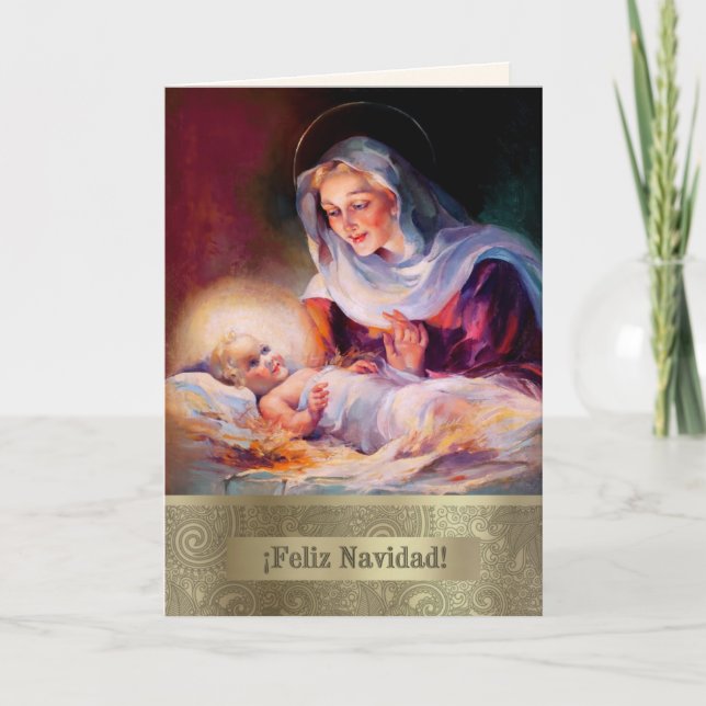 Feliz Navidad. Carte de Noël aux beaux-arts en esp (Devant)