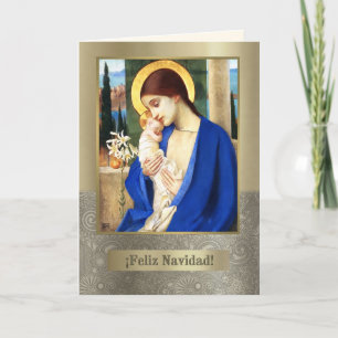 Feliz Navidad. Carte de Noël aux beaux-arts en esp