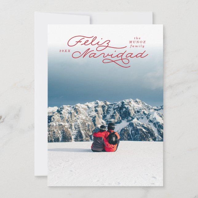 Feliz Navidad, Carte de Noël espagnole, carte phot (Devant)