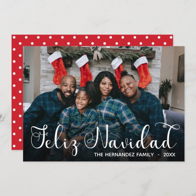 Feliz Navidad Carte de vacances photo (Devant / Derrière)