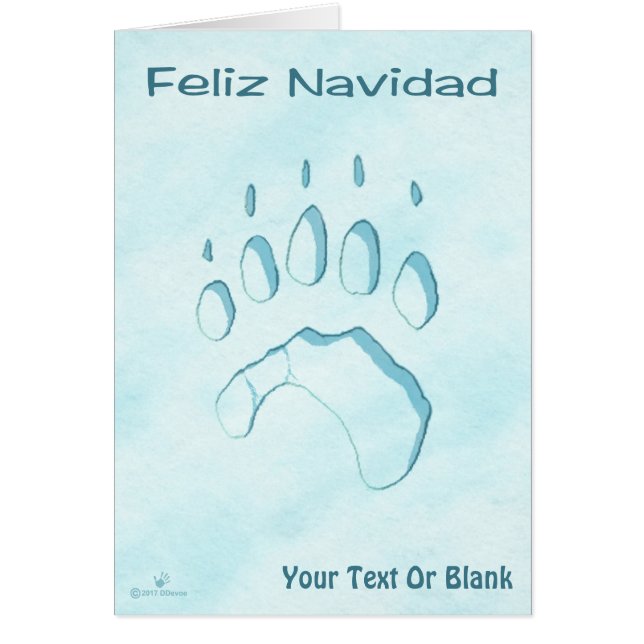 Feliz Navidad - Empreinte de patte de l'ours polai (Devant)