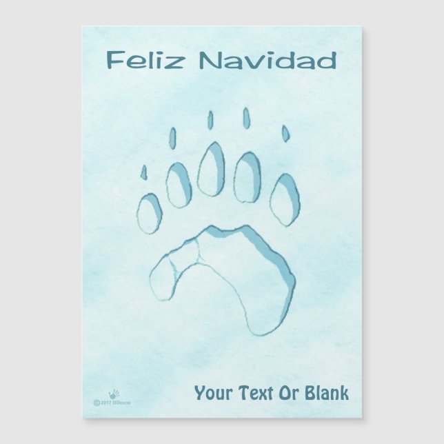 Feliz Navidad - Empreinte de patte de l'ours polai (Devant)