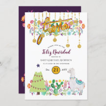 Feliz Navidad Fiesta Invitation Fleurs folklorique