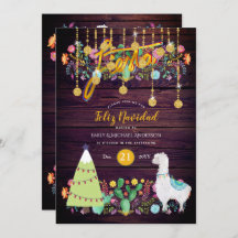 Feliz Navidad Fiesta Invitation Fleurs folklorique