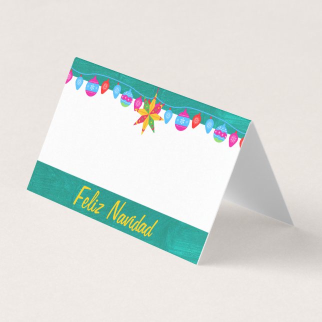 Feliz Navidad Fiesta sur Sarape rose et verte (Front)