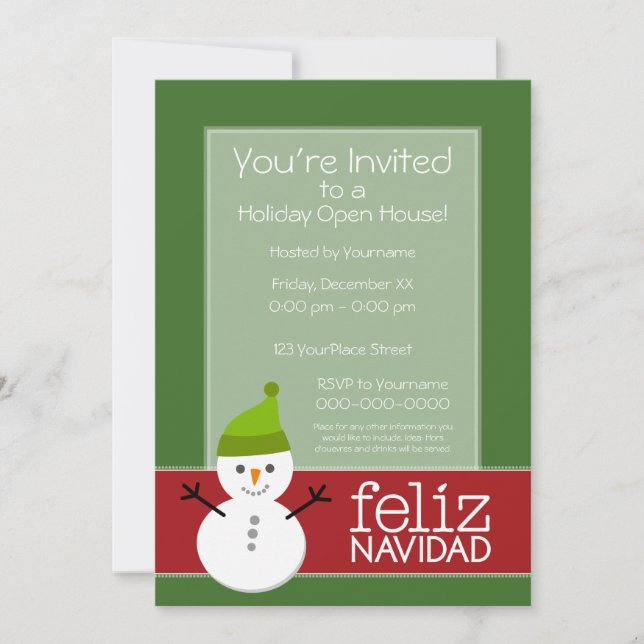 Feliz Navidad - invitation de partie (Devant)