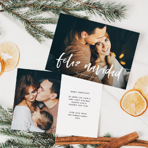 Feliz Navidad   Moderne carte de Noël à deux photo