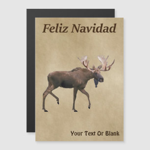 Feliz Navidad - Moose Sur Ancien Papier