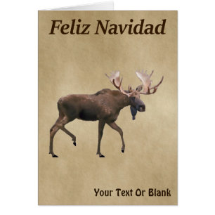Feliz Navidad - Moose Sur Ancien Papier