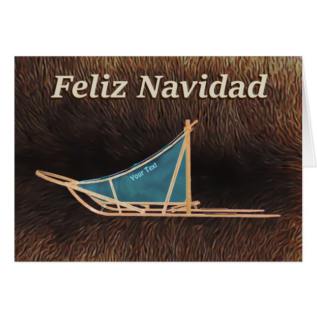 Feliz Navidad - Motoneige de chien (Devant horizontal)