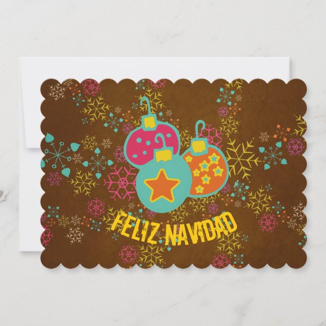 Feliz Navidad ornemente la carte de vacances (Devant)