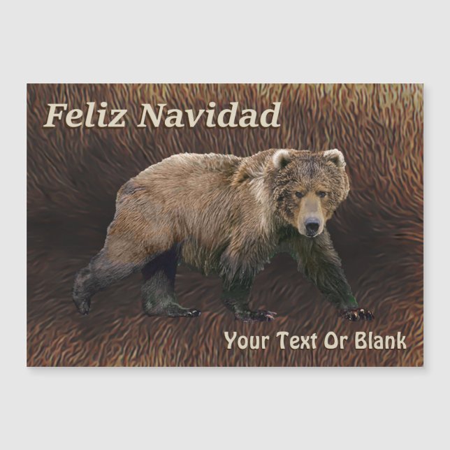 Feliz Navidad - Ours Kodiak Sur Fourrure De Caribo (Devant)