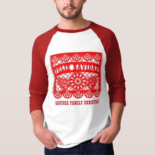 Feliz Navidad Papel Picado T-Shirt (Devant)