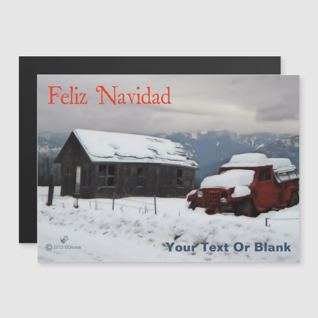 Feliz Navidad - Vieux Camion Rouge (Devant / Derrière)