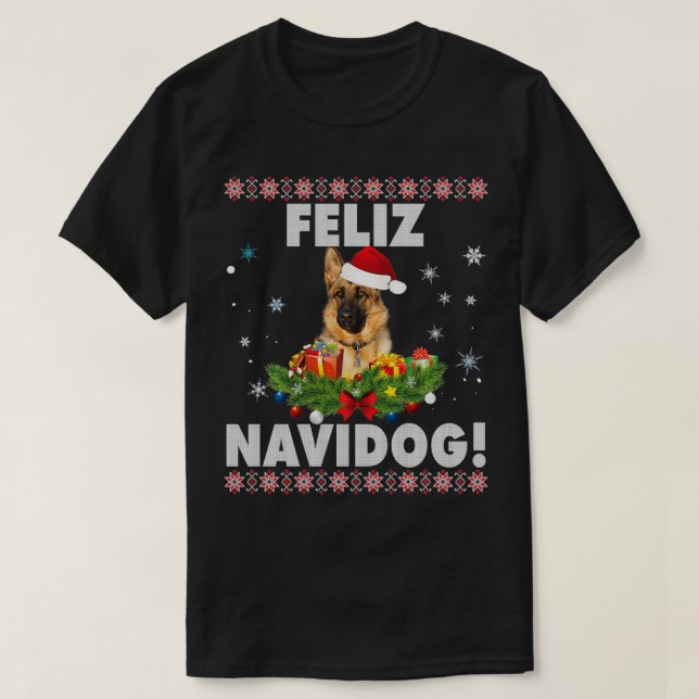 Feliz Navidog Allemand Berger Chien moche Sweat Ch (Design devant)