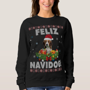 Feliz Navidog Beagle Chien moche Sweat Père Noël J