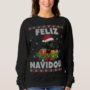 Feliz Navidog Black Labrador Chien moche Sweat Chr