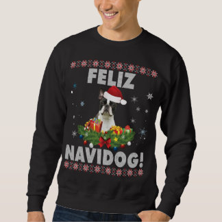 Feliz Navidog Boston Terrier Chien moche Sweat Chr