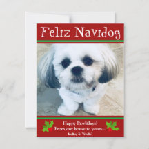 Feliz Navidog Chien Noël Carte photo amusant