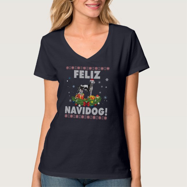 Feliz Navidog grand chien Danse moche Sweat Père N (Devant)