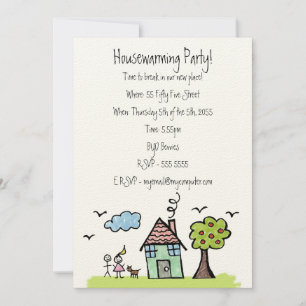 Felt House Warming Moving Party Invitation Invitat