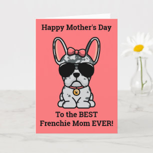 Female Blue Merle French Bulldog carte de fête des
