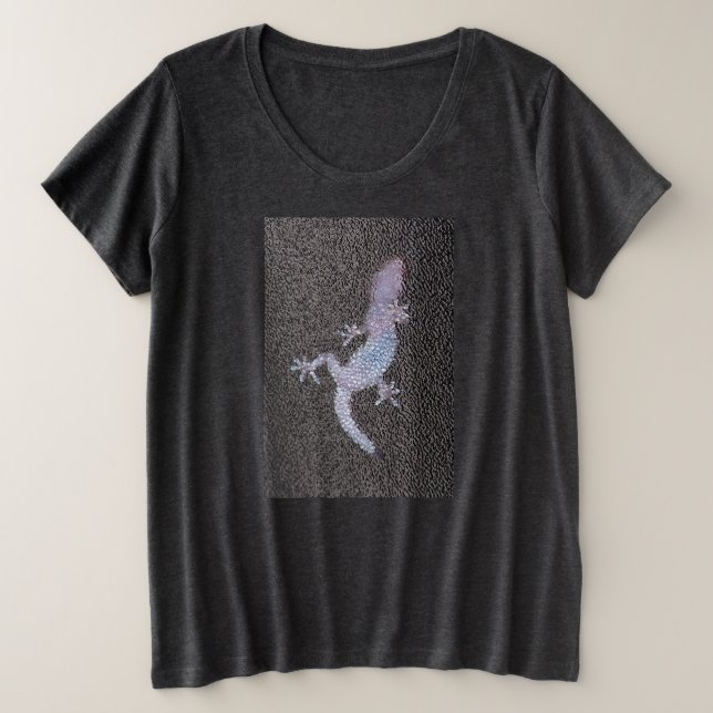 Femen Plus Size Tee Gecko sur la fenêtre (Design devant)