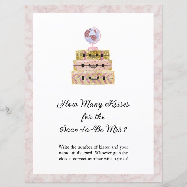 Feminine Rose Combien de baisers Fête des mariées  (Devant)